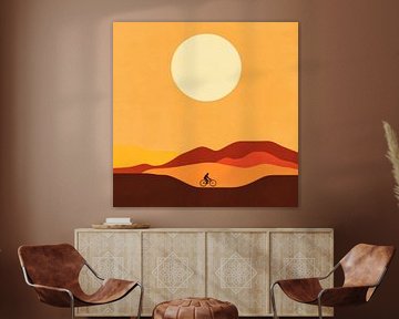 Cycling in the desert by Poster Art Shop