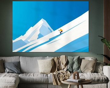 Skiën in het hooggebergte van Poster Art Shop