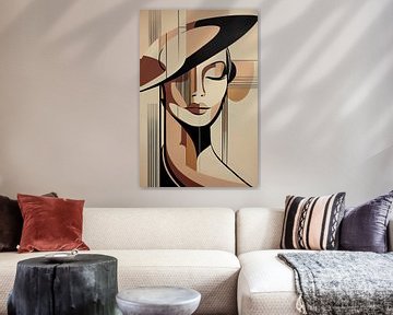 Vrouw abstract in bruine tinten van Imagine