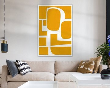 Abstracte minimalistische architectuur in mosterdgeel van Frank Daske | Foto & Design