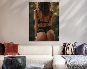 Sexy vrouw in zwarte lingerie van The Photo Artist