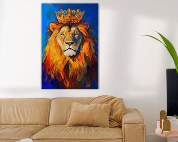 Royal lion with crown by Poster Art Shop