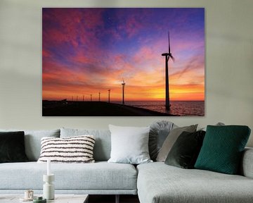 Windmolens zonsondergang von Dennis van de Water