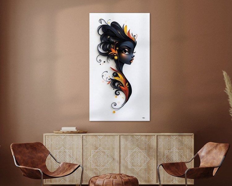 Voorbeeld van het werk in een kamer