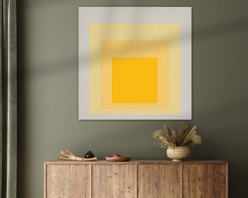 Josef Albers - Hommage an das Quadrat, grau, gelb, hohe Auflösung