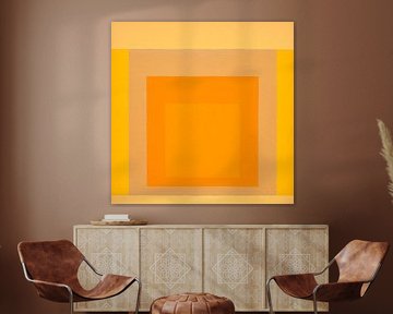 Josef Albers - Studie zur Hommage an das Quadrat, gelb, beige, orange, High Resolution von Vivanne