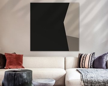 Moderne abstracte kunst. Geometrische vormen in zwart, wit, taupe IX van Dina Dankers