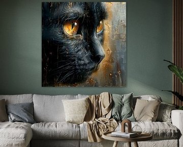 Black Cat with golden eyes by Cathrin Illgen