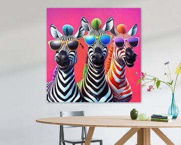 Zebras in kleur van Avia Dezigns