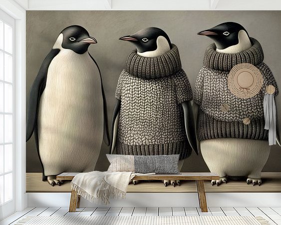 Voorbeeld van het werk in een kamer