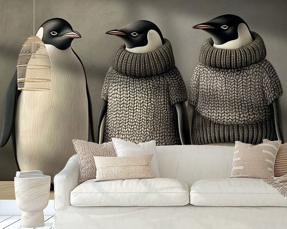 Voorbeeld van het werk in een kamer