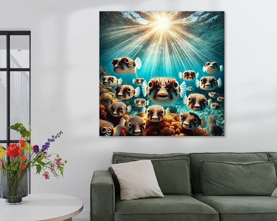 Voorbeeld van het werk in een kamer