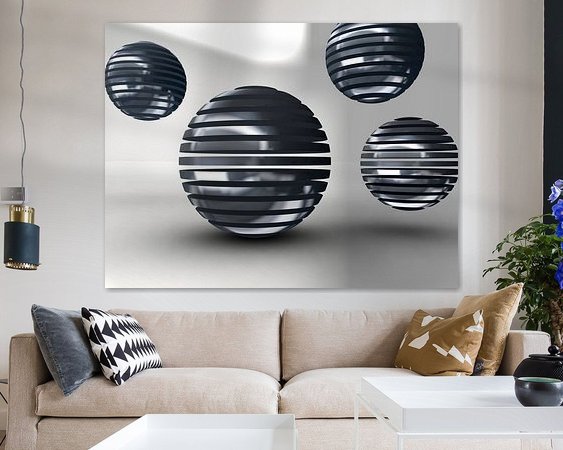 Voorbeeld van het werk in een kamer