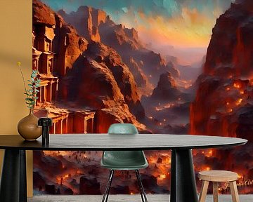 Die Stadt Petra, Jordanien bei Sonnenuntergang von Johannas Art Creations