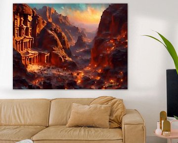 Stad Petra, Jordanië bij zonsondergang van Johannas Art Creations
