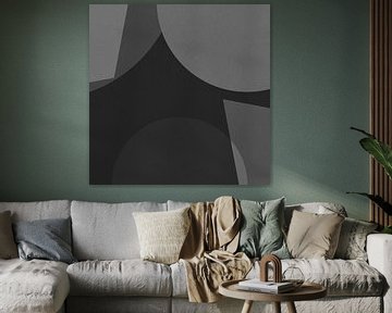 Modern abstract. Geometrische vormen in zwart en wit III van Dina Dankers