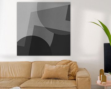 Modern abstract. Geometrische vormen in zwart en wit V van Dina Dankers