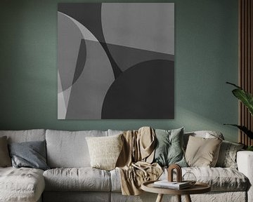 Modern abstract. Geometrische vormen in zwart en wit VI van Dina Dankers