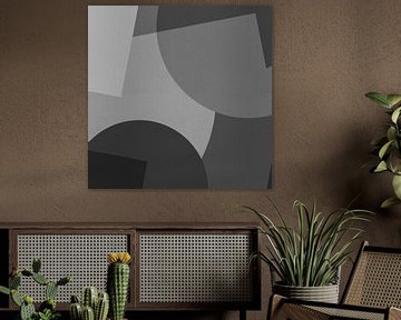 Modern abstract. Geometrische vormen in zwart en wit VIII van Dina Dankers