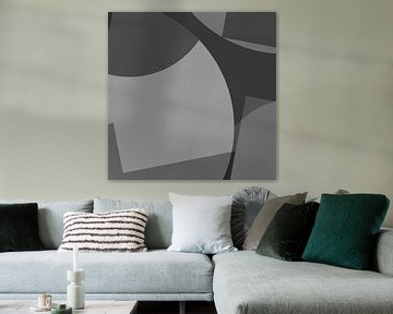 Modern abstract. Geometrische vormen in zwart en wit IX van Dina Dankers