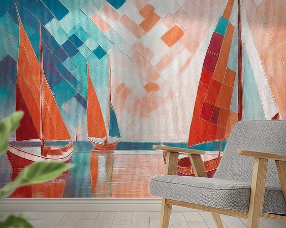 Voorbeeld van het werk in een kamer