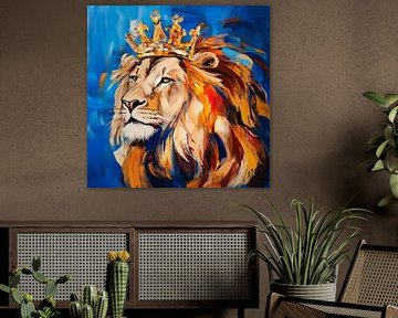 Royal lion with crown by Poster Art Shop