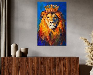 Royal lion with crown by Poster Art Shop