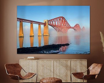 Forth Rail Bridge bei gefrierendem Nebel, South Queensferry, Edinburg von Arch White
