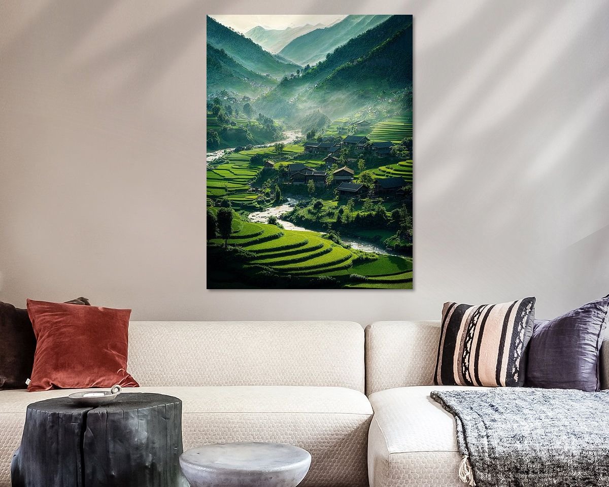 Voorbeeld van het werk in een kamer