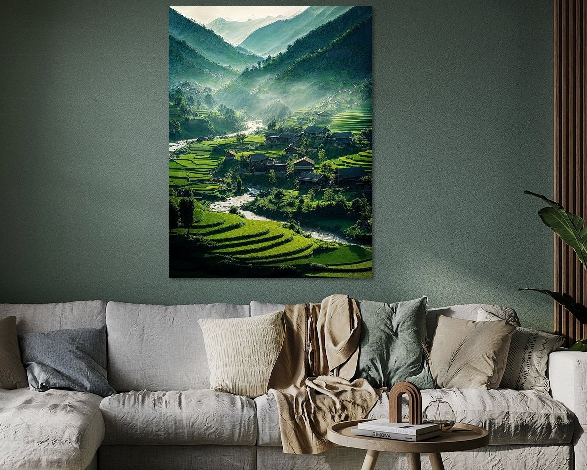 Voorbeeld van het werk in een kamer