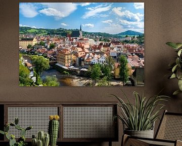 Stadsgezicht Ceský Krumlov in Tsjechie van Evert Jan Luchies
