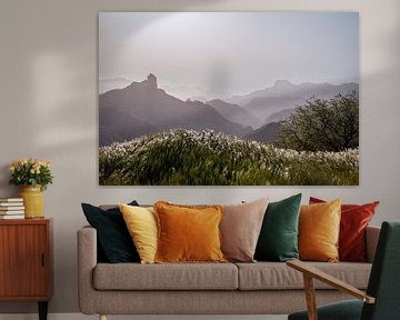 Zonsondergang in Gran Canaria, Cruz de Tejeda. van Marjolein Zijlstra