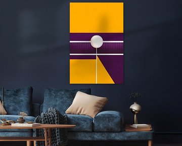 Geometric design in yellow and purple by Poster Art Shop