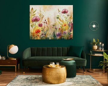 Wildblumen und Gräser auf dem Feld aus der Serie: Botanischer Sommer - 2 von Studio Pieternel
