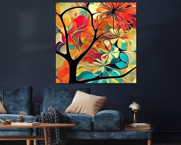 Bloemen Abstract Modern schilderij van ComfortQ