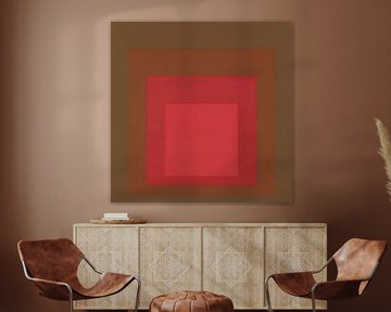 Josef Albers - Hommage aan het plein, Rood, Bruin, Hoge resolutie van Vivanne