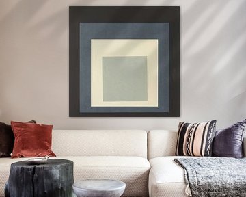 josef albers - Hommage aan de Squar, zwart, grijs, goudkleurig van Vivanne