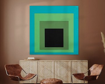 Josef Albers - Hommage au carré, bleu, vert, noir, haute résolution sur Vivanne