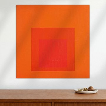 Josef Albers - Hommage an den Platz, rot, orange, hohe Auflösung