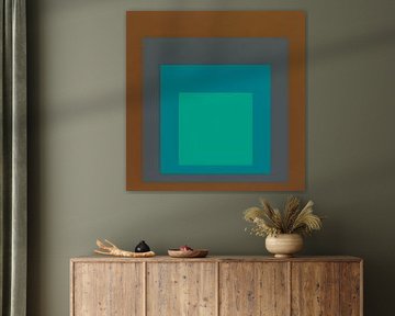 Josef Albers - Hommage an den Platz, braun, grün . hohe Auflösung