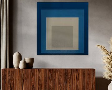 Josef Albers - Homage to the Square, navy blue ,blue, beige, High Resolution by Vivanne