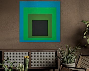Josef Albers - Hommage an das Quadrat, blau, schwarz, grün, hohe Auflösung