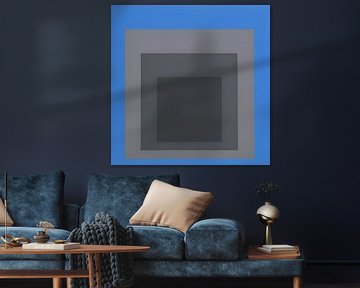 Josef Albers - Hommage an das Quadrat, blau, grau , Hohe Auflösung