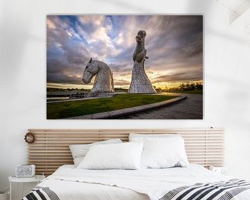 De mythische Kelpies bij Falkirk in Schotland van Jack Soffers