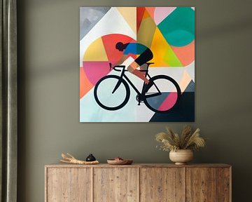 Modern fietser kunstwerk van Poster Art Shop