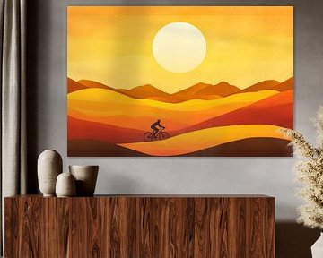 Mountainbike bei Sonnenuntergang von Poster Art Shop