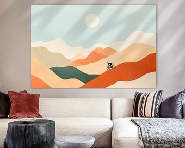 Mountainbiken in de bergen van Poster Art Shop