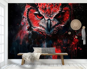 Painting Owl Abstract by Art Whims