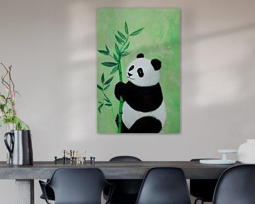 Cute panda with bamboo by Poster Art Shop