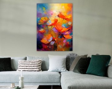 Bunte Blumen auf dem Feld aus der Serie: Abstrakt und bunt - 1 von Studio Pieternel